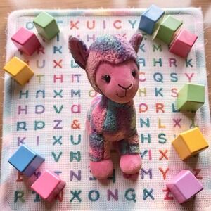 Build-A-Bear Workshop Pink Blue Purple Tie Dye Llama Plush Stuffed Animal 027027